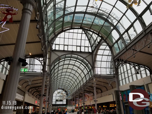 This large glass roof is visible from our room.