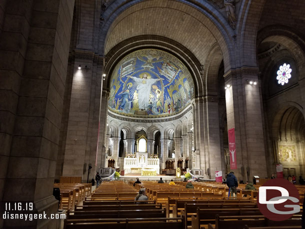 Looking toward the main alter of Basilica of the Sacred Heart of Paris (Sacré-Cœur Basilica)