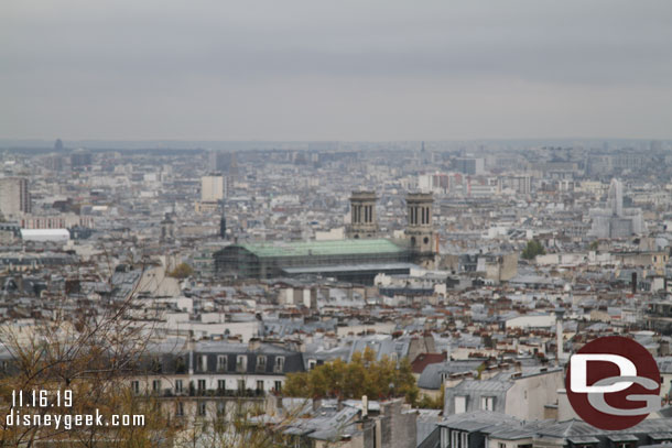 Looking out over Paris.  It was overcast and drizzly but still an impressive view.