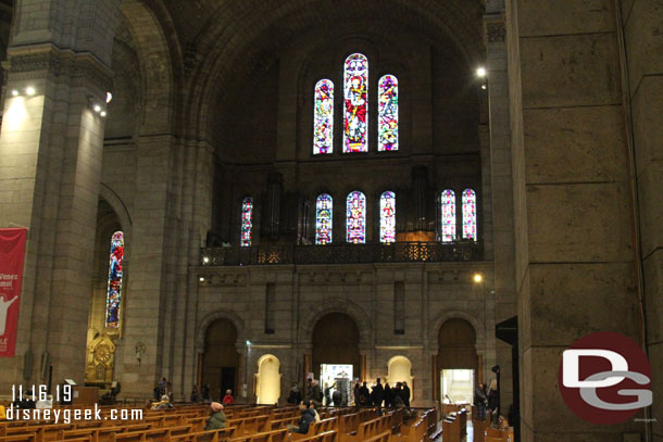 Looking across the church.