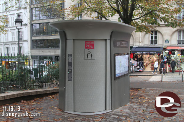 A public restroom near the base.