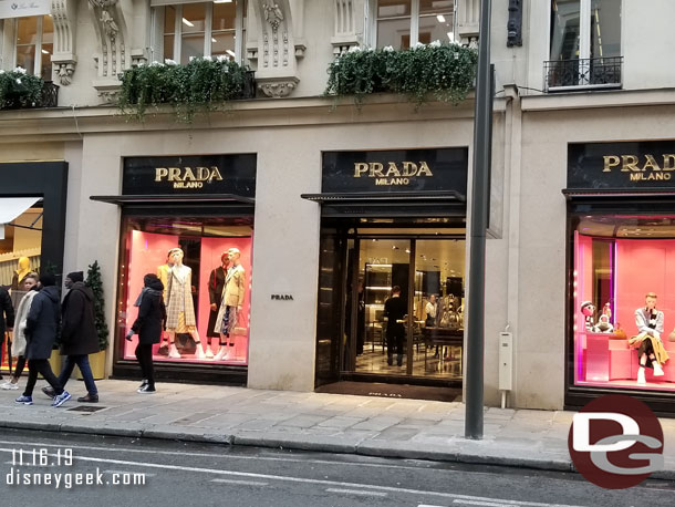 We ended up on Rue Saint-Honore walking past some very high end stores.  Most stores had extra security inside and out (I felt uncomfortable taking pictures so here is one of a storefront with none visible).