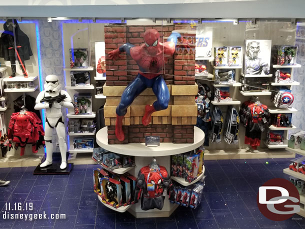 Most of the merchandise was typical Disney Store type merch.  Such as this Marvel display.