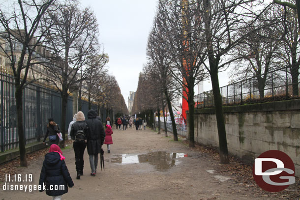 Since the gates were closed we had to walk back to find one that was open.