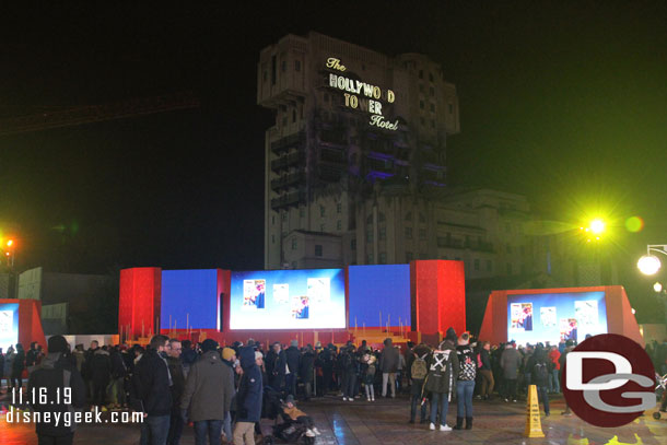 Surprise Mickey returned today.  This is the crowd gathering for the 6:30pm show.