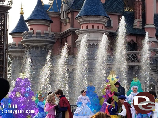 The castle fountains are used during the finale.