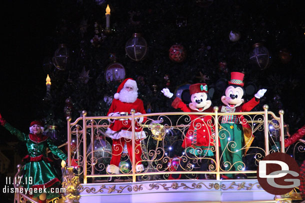 Santa Claus, Minnie Mouse & Mickey Mouse