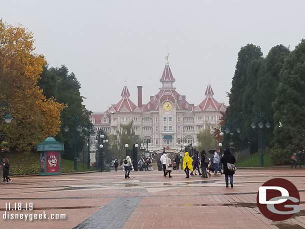 The Disneyland Hotel in the distance.