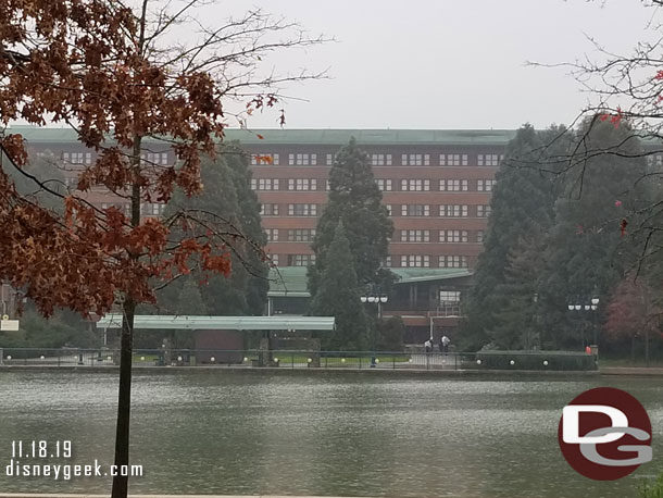 Sequoia Lodge across Lake Disney.