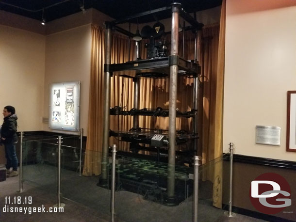 About 3:35 we were moved into the lobby of the Animation Celebration.  It looked more or less the same as I remembered from 2015.  Here is a multiplane camera.