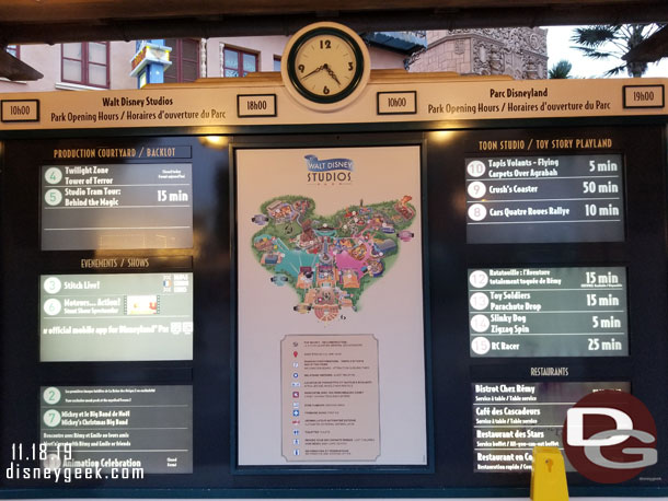 Walt Disney Studios Park wait times at 4:44pm