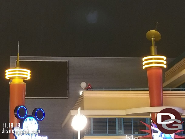 A weather balloon being released prior to the start of the show.