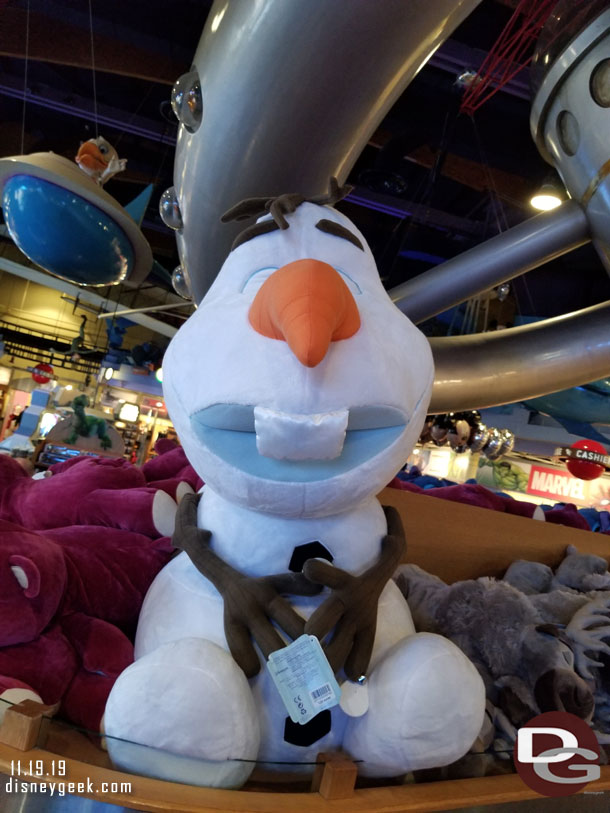 The large Olaf plush is 120 euros.