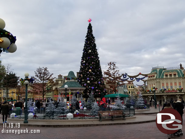 Town Square on Main Street USA at Disneyland Paris.