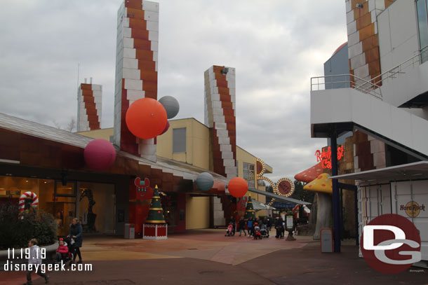 Passing through the Disney Village