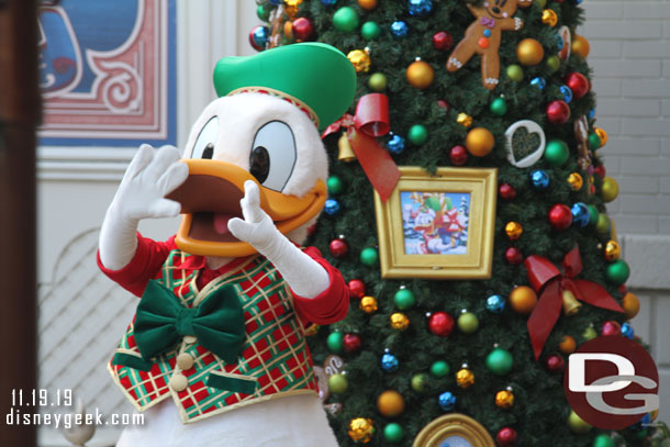 Donald greeting guests.