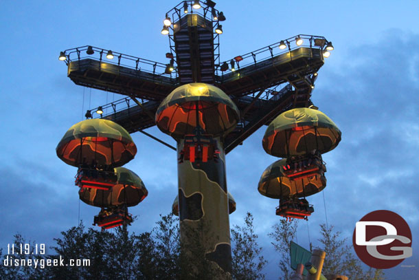 Toy Soldiers Parachute Drop overhead.