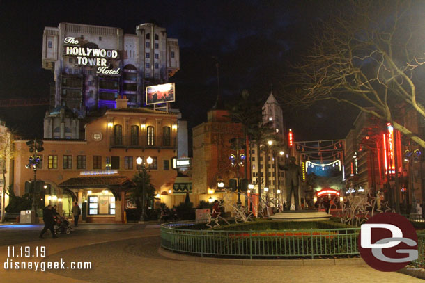 On my way to the Production Courtyard. Noticed several lights not on as you looked down Hollywood Blvd at the Christmas decorations.