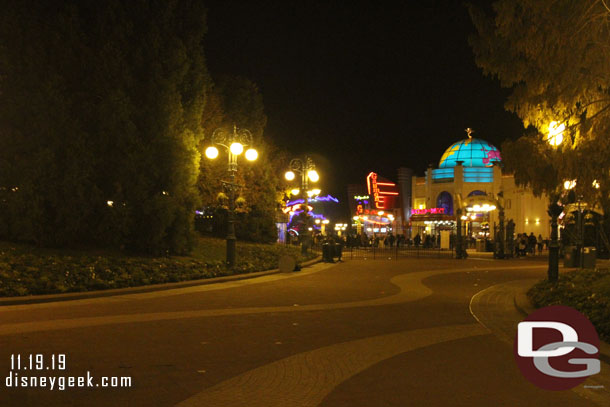 Looking toward the Disney Village as I headed back to Disneyland.