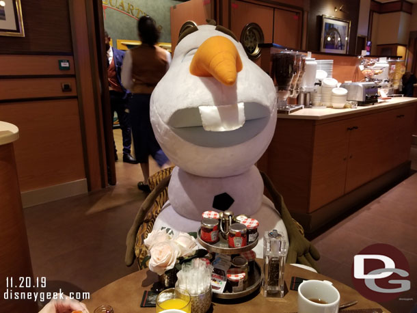 The Castmembers thought we needed another guest at our table so Olaf joined us for our final meal.