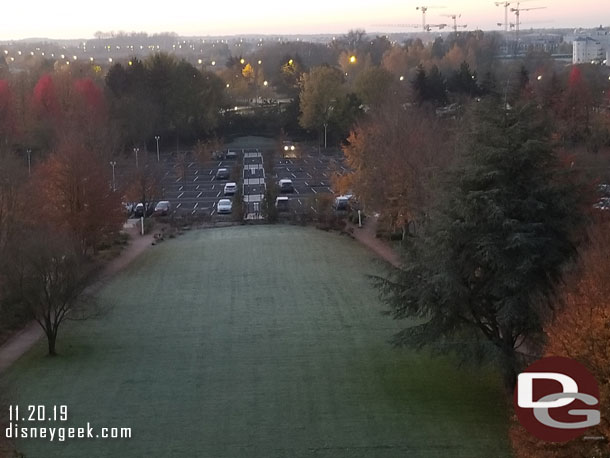 Back to our room to finish packing. The sun was coming up so a look at the frost outside. It was around 30 degrees this morning.