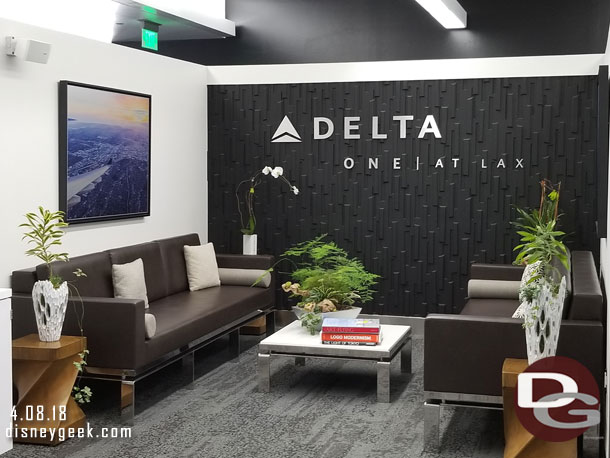 We arrived at LAX just after 9am to start our trip.  We were flying Business Class so were able to use the Delta One Check in Area.  This is the waiting area that was available while they checked us in.