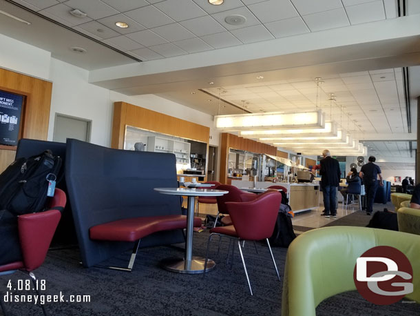 Inside the Sky Club.  This is the terminal 2 one, Delta has two at LAX.  The buffet area had some food, we were there for the end of breakfast then the lunch snacks.  Due to the crowds I did not go take pictures.