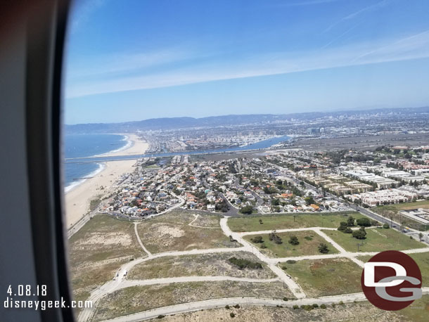 Looking toward Marina Del Rey on take off.