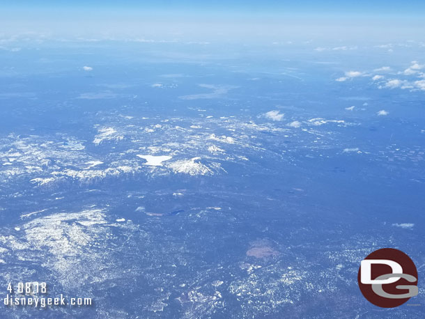 Flying over the mountains in California and there was not a lot of white this year.