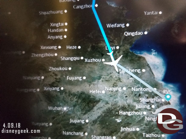 Nearing the Shanghai area.