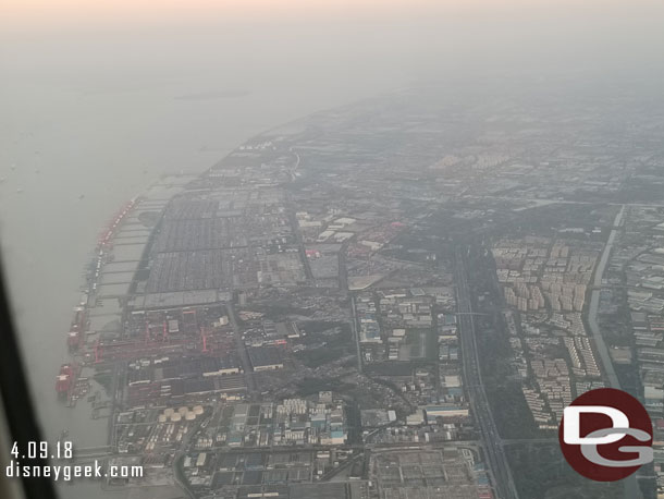 Not sure if this is consider the Yangtze River or the Yellow Sea but we swung out to the coast since the airport is along the water.