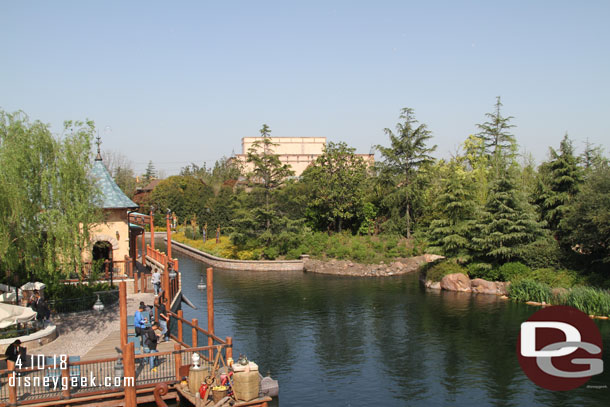 Went to check out the Voyage to the Crystal Grotto and it was not operating.  The building in the background is the theater where the Frozen Sing-Along is held.