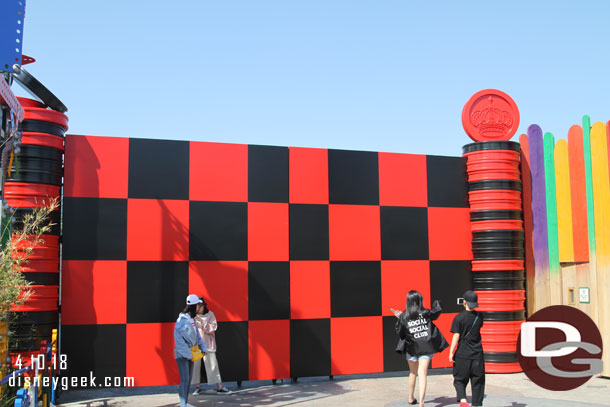 The parade gate which guests were using as a photo spot.