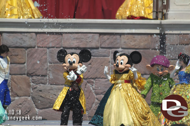 Mickey and Minnie join the celebration.