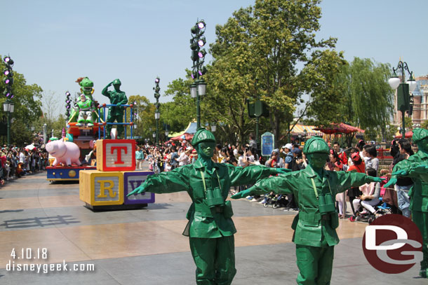 The Green Army men marching by.