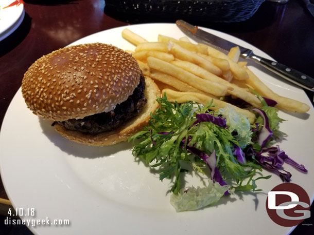 My meal.. hamburger and fries. 