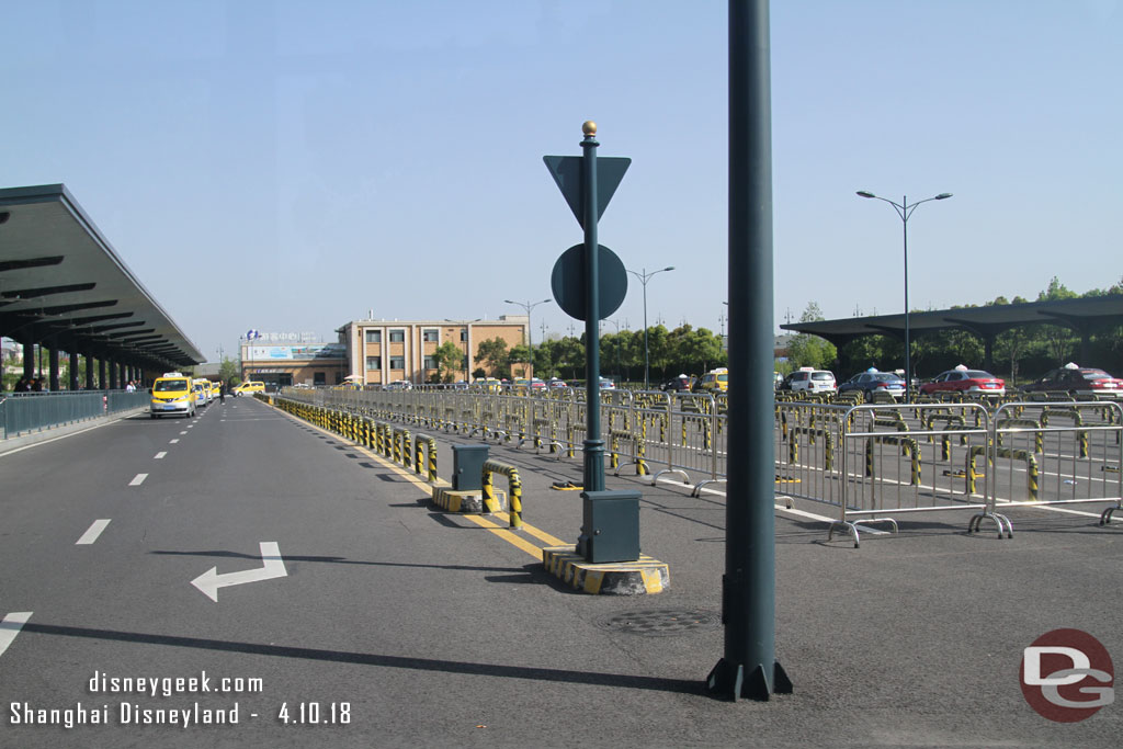 Passing the Taxi stand. More cabs but not crowded this afternoon.