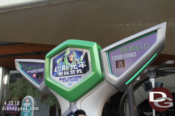 We kept an eye on the Buzz Lightyear sign and when it dropped below 30 we decided to give it a go.