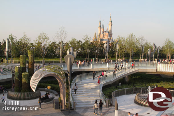 Looking toward the castle from the upper level of Tomorrowland.