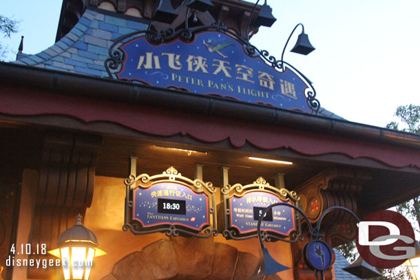 Back to Peter Pan at 6:30pm to use our Fastpass.