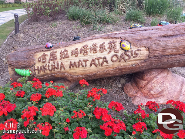 The Hakuna Matata Oasis is on this side of the hotel. This is a water play area.  The water was not on this morning so I walked around.