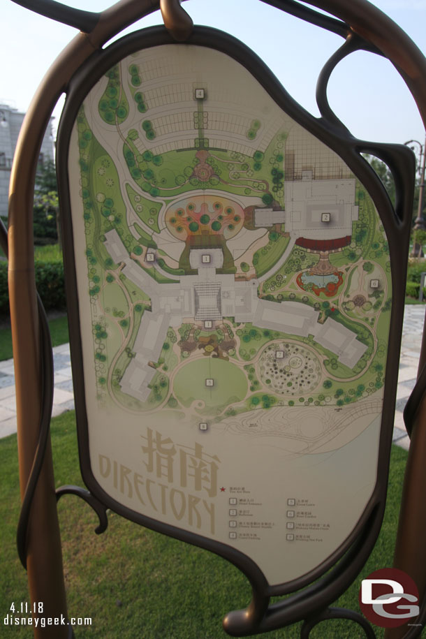 A map of the Shanghai Disneyland Hotel Grounds.