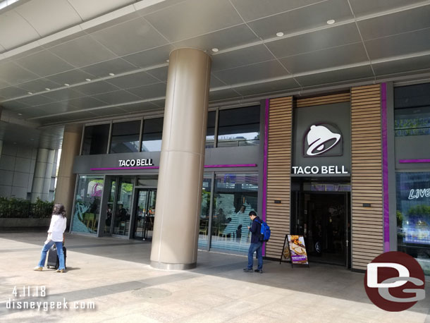 We started to look around at lunch options.  First building had a Taco Bell.  We kept walking..