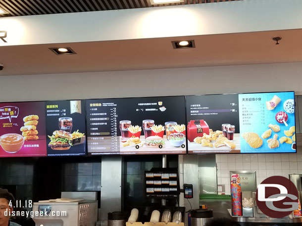 A look at the counter and menus.