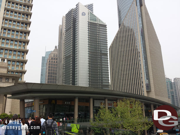 Looking back at McDonalds. The Metro entrance is directly below.