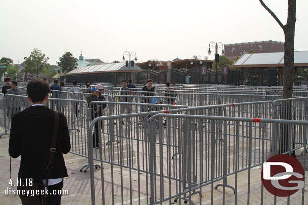 A small stream of guests making their way to security.