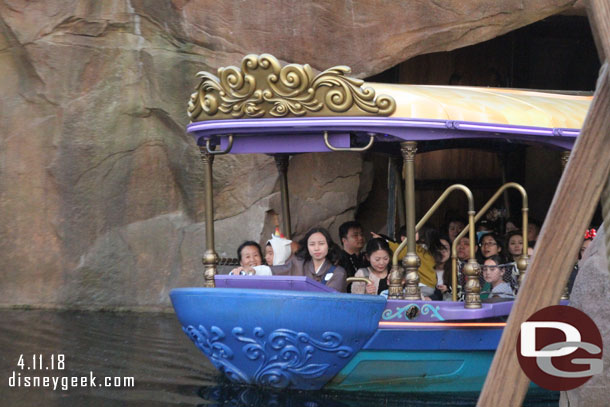 A boat exiting the grotto.