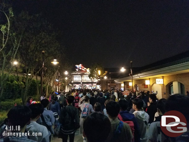 The crowd exiting.  They opened the side gate and funneled everyone toward World of Disney.