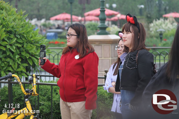 Found this interesting.  A cast member was monitoring the weather during the show.