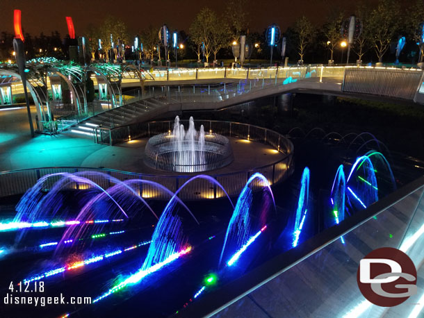 This fountain is called Well - Spring and is actually listed on the map as an attraction.  At night with the lights it does look good.